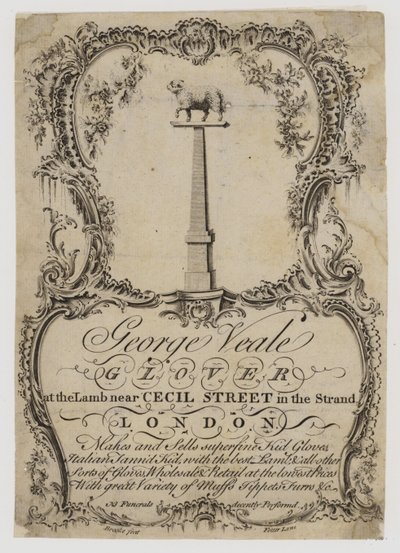 Glovers, George Veale, cartão comercial de English School