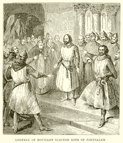 Godfrey de Bouillon eleito rei de Jerusalém de English School