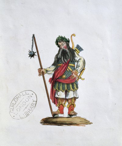 Gog, ilustração de uma das estátuas de Guildhall dos gigantes lendários (ver também 106546) de English School