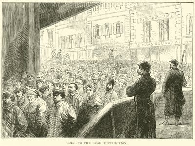 Indo para a distribuição de alimentos, março de 1871 de English School