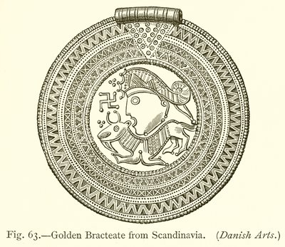 Bracteato Dourado da Escandinávia de English School