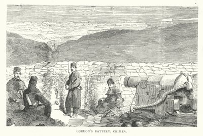 Bateria de Gordon, Crimeia (gravura) de English School