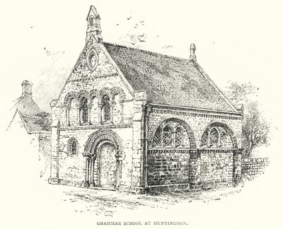 Escola de Gramática em Huntingdon (gravura) de English School