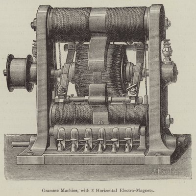 Máquina de Gramática, com 8 Electro-Magnets Horizontais (gravura) de English School