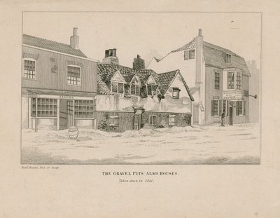 Casas de alms de cova de cascalho, Notting Hill Gate, Londres de English School