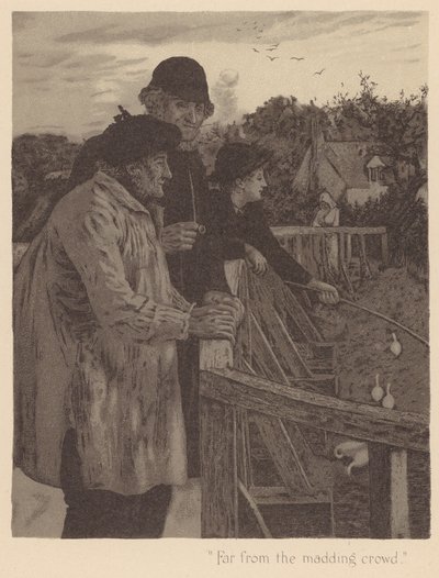 Elegia de Gray: "Longe da multidão" (litografia) de English School