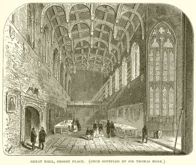 Grande Salão, Crosby Place. (Uma vez ocupado por Sir Thomas More) de English School