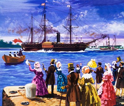 Grandes Steamers, Branco e Dourado (The Royal Mail Line) de English School