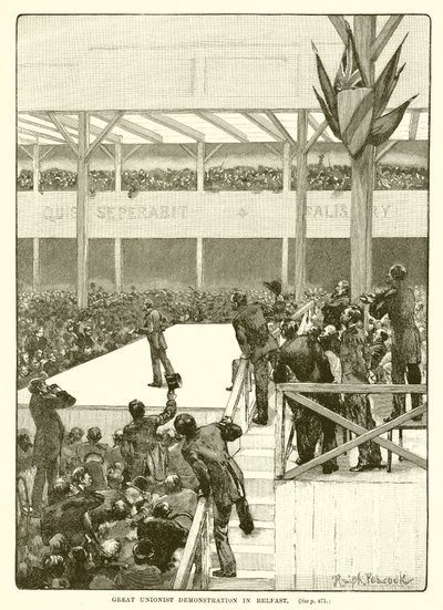 Grande manifestação unionista em Belfast, 1890 de English School