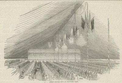 Grande tenda de jantar no Highbury Barn de English School