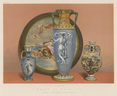 Grupo de Majólica por Srs. J Wedgwood e Filhos, Etrúria de English School