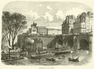 Gun-boats no rio Sena, novembro de 1870 de English School
