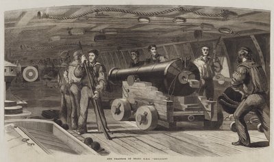 Prática de Pistola a bordo HMS "Brilhante" (gravação) de English School