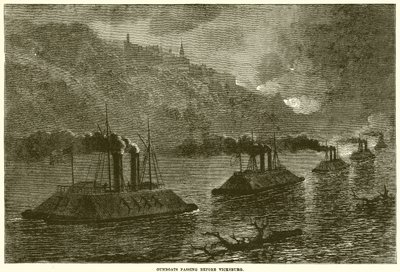 Gunboats passando antes de Vicksburg de English School