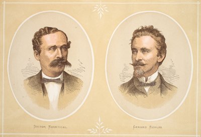 Gustav Nachtigal e Gerard Rohlfs, ilustração da edição pictórica da vida e das descobertas de David Livingstone por J. Ewing Richie, bar. por A. Fullarton & Co., 1876 de English School