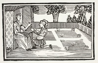 Guy tribunais Fair Phillis, ilustração de Chap-livros do século XVIII por John Ashton, pub. 1882 de English School