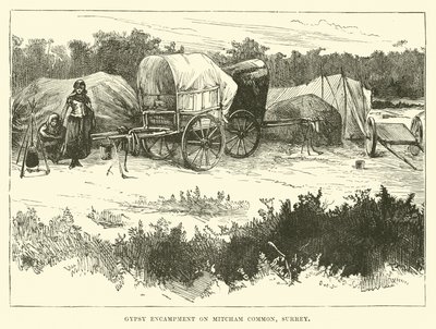 Acampamento cigano em Mitcham Common, Surrey de English School