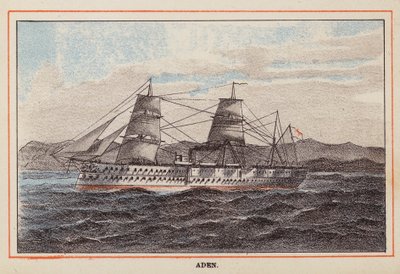 Navio de transporte de tropas HM Indian: Adem (gravura a cores) de English School