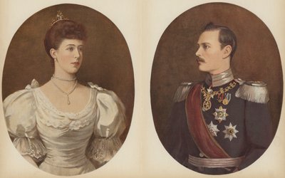 Sua Alteza Real a Grã-Duquesa de Hesse, Sua Alteza Real o Grão-Duque de Hesse (litografia a cores) de English School