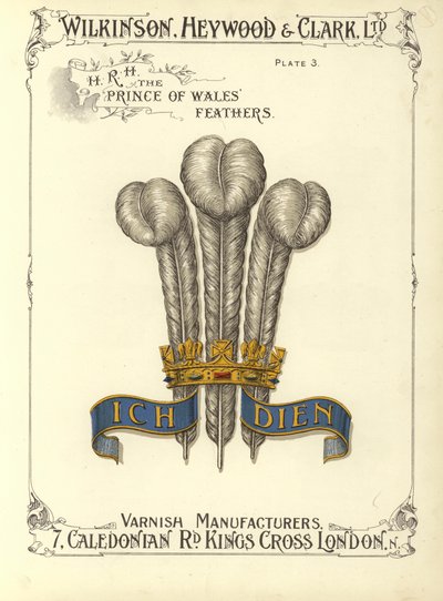 H R H as penas do Príncipe de Gales (chromolitho) de English School