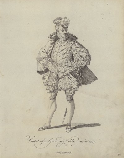 Hábito de um nobre alemão em 1577 (gravura) de English School