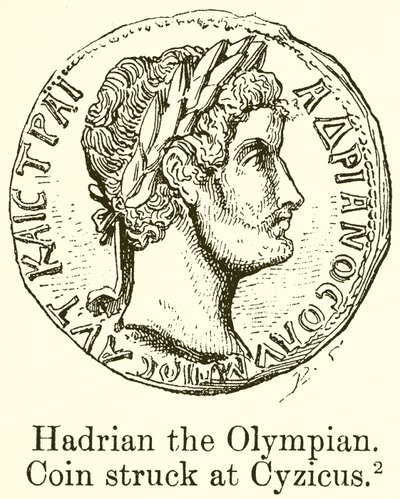 Adriano, o olímpico. Moeda atingiu Cyzicus de English School