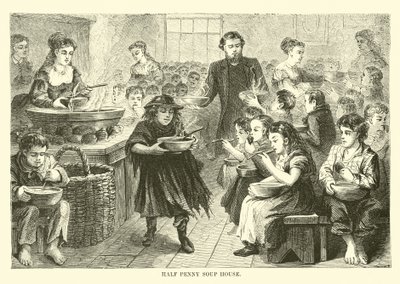Casa de sopa de meio centavo de English School