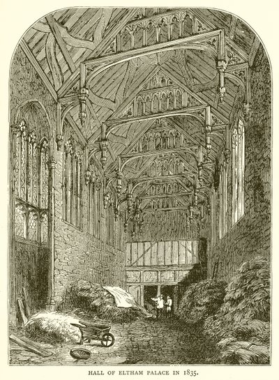 Salão do Palácio Eltham em 1835 de English School