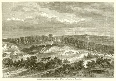 Hampstead Heath em 1840 de English School