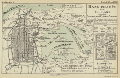 Hang-chau-Fu com o lago, compilado de várias fontes chinesas (litografia a cores) de English School