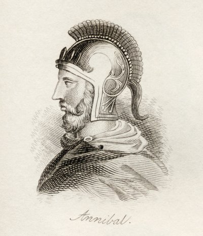 Hannibal, o Grande, do "Dicionário Histórico de Crabb", publicado em 1825 de English School