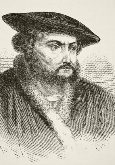 Hans Holbein, o Jovem, de "A História Nacional e Doméstica da Inglaterra", de William Hickman Smith Aubrey (1858-1916) publicou Londres, c.1890 de English School