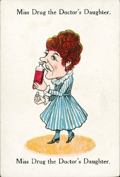 Famílias Felizes, c 1920: Miss Drug, a filha do médico (litografia a cores) de English School