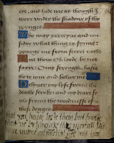 Harley 2342 f.79 Inscrição escrita, na margem, por Lady Jane Grey ao seu Pai, o Duque de Suffolk, do Livro de Orações de Lady Jane Grey (vellum) de English School