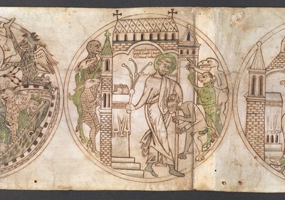 Harley Roll Y 6, Roundel 9, Roundel de St Guthlac (rotulado 