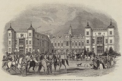 Hatfield House, a Residência do Marquês de Salisbury (gravura) de English School