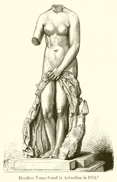 Vênus sem cabeça encontrado em Achradina em 1814 de English School