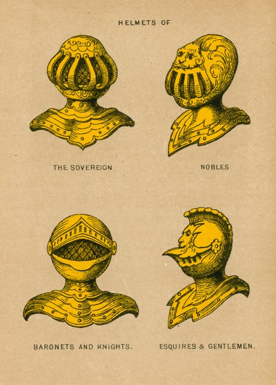 Capacetes do Soberano, Nobres, Baronetes e Cavaleiros, Esquires und Gentlemen de English School