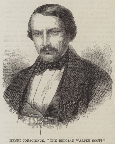 Henri Conscience, "The Belgian Walter Scott" (gravura) de English School