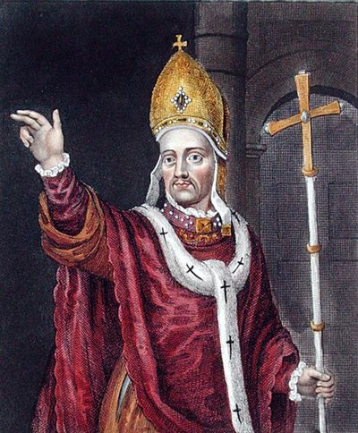 Henry Chichely (c.1362-1443), depois de uma pintura na Galeria Bodleian (cor litho) de English School