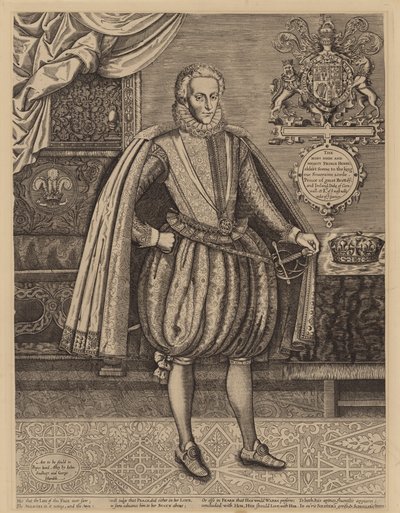 Henrique Frederico, Príncipe de Gales, filho mais velho do Rei Jaime I (gravura) de English School