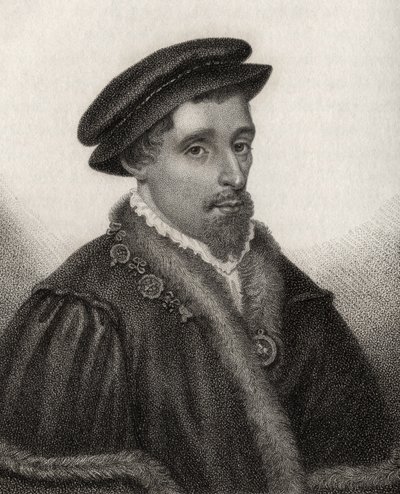 Henry Howard, Conde de Surrey, gravado por Rivers, de "Um Catálogo dos Autores Reais e Nobres", publicado em 1806 de English School