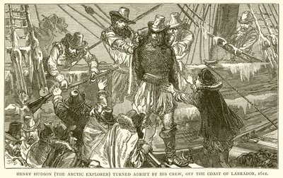 Henry Hudson (o Arctic Explorer) virou à deriva por sua tripulação, ao largo da costa de Labrador, 1611 de English School