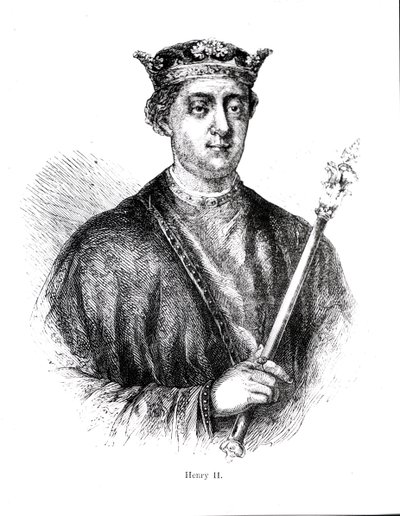 Henrique II (1133-89) (gravura) (foto bundw) de English School