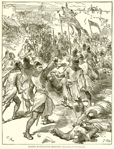 Henry II Invadindo a Irlanda de English School