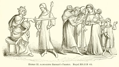 Henry II banindo a família de Beckets de English School