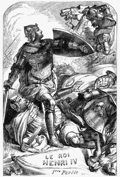 Henry IV (Henry IV) - Ilustração em "Works complete by William Shakespeare" 1866 - As ilustrações e a forma geral desta edição são emprestadas do Shakespeare ilustrado de Cassell, publicado em Londres de English School