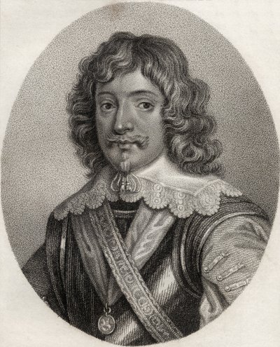 Henry Rich, gravado por Geremia, ilustração de "Um catálogo de autores reais e nobres, volume III", publicado em 1806 de English School