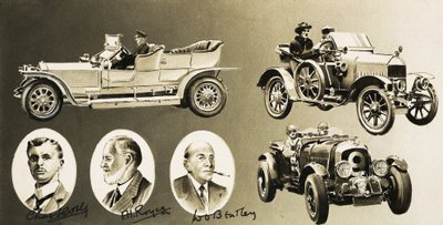 Henry Royce, Charles Rolls, W. O. Bentley - três pioneiros do automóvel de English School