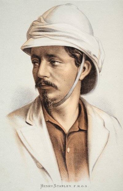 Henry Stanley FRGS, ilustração da edição pictórica da vida e das descobertas de David Livingstone por J. Ewing Richie, bar. por A. Fullarton & Co., 1876 de English School